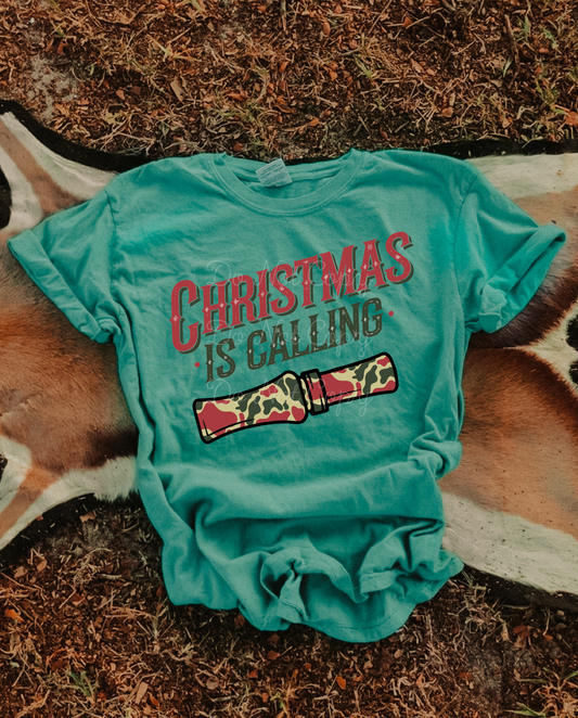 Christmas Is Calling Camo Duck Call DTF Graphics