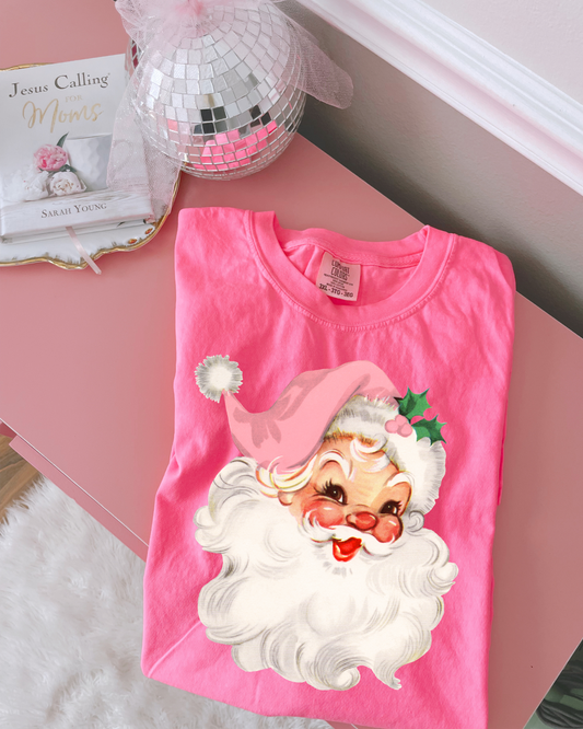 Pink Santa DTF Graphics
