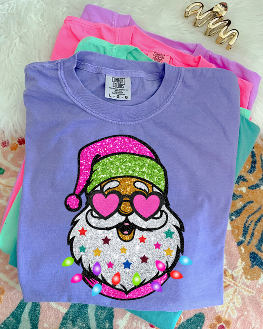 Colorful Santa DTF Graphics