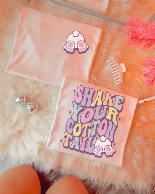 Shake Your Cotton Tail Easter (front & back) Graphics On White