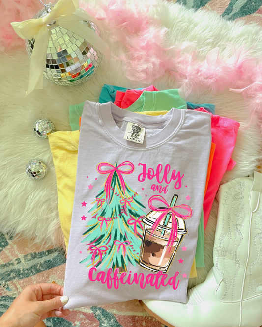 Jolly And Caffeinated Christmas Tree DTF Graphics