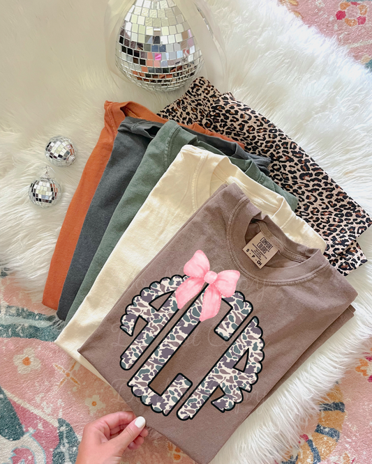 Custom Camo Monogram Pink DTF Graphics
