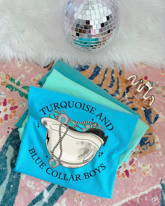 Turquoise And Blue Collar Boys DTF Graphics