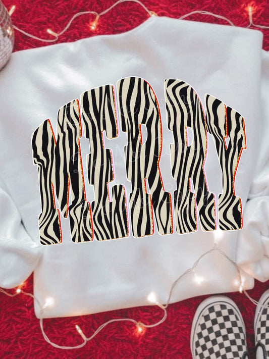 Zebra Merry DTF Graphics