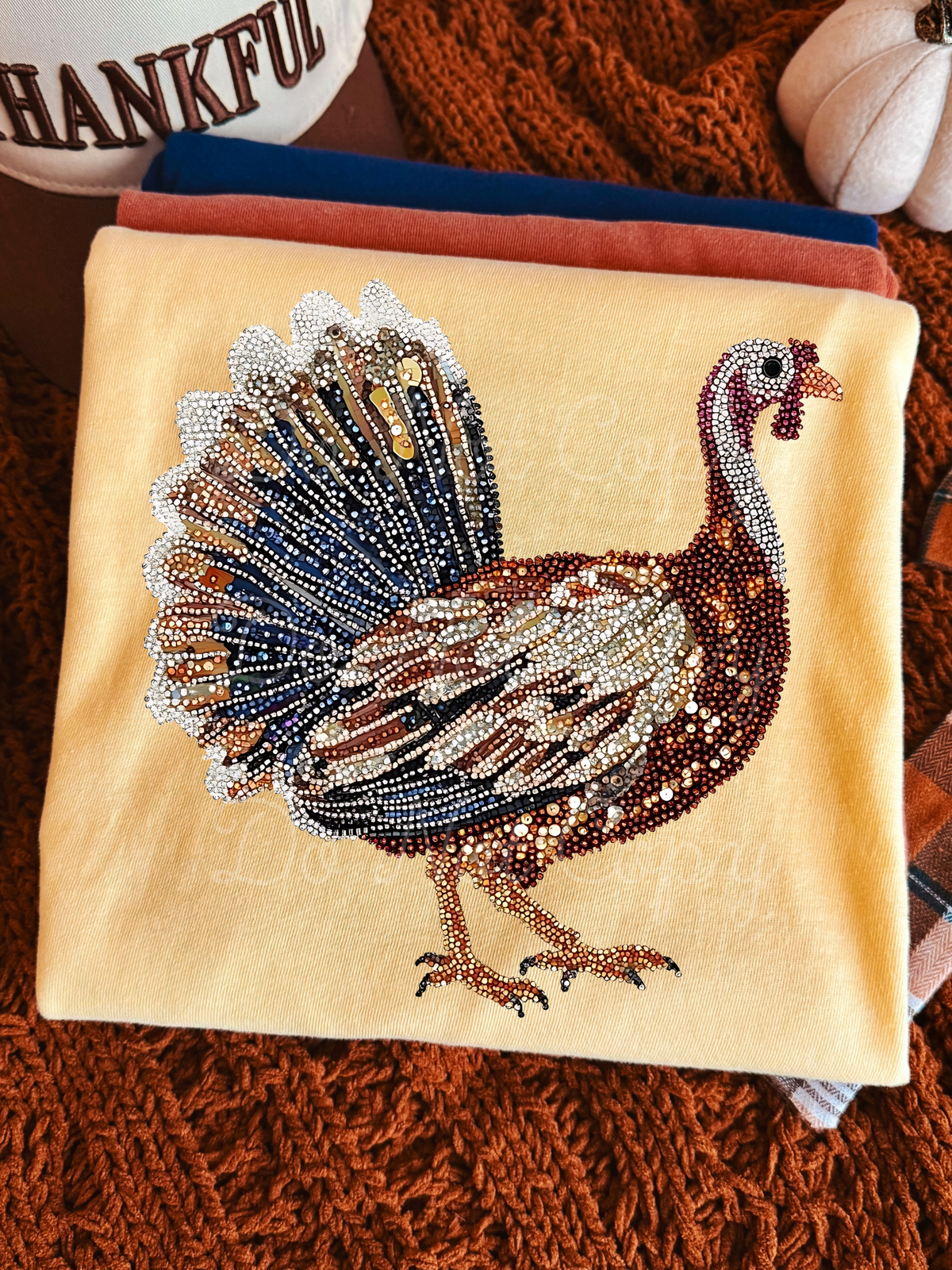 Faux Rhinestone Turkey DTF Graphics