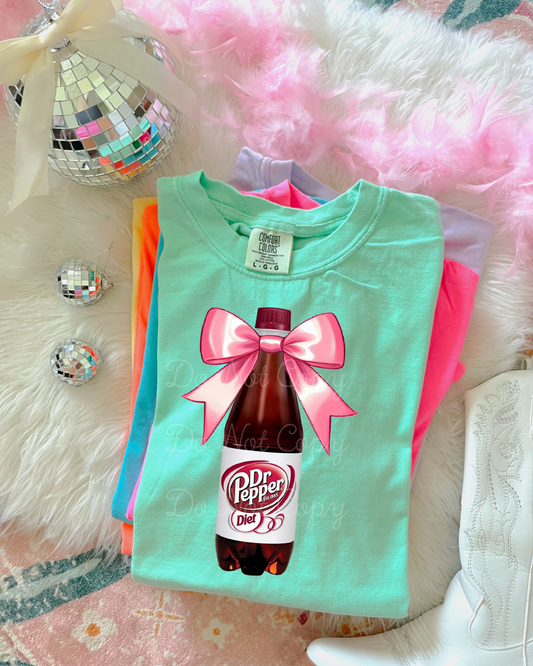 Diet Dr. Pepper Bow DTF Graphics