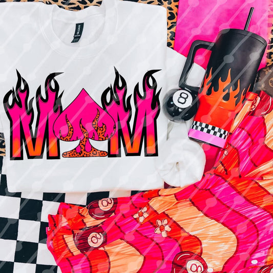 Mom Flame & Spade DTF Graphics