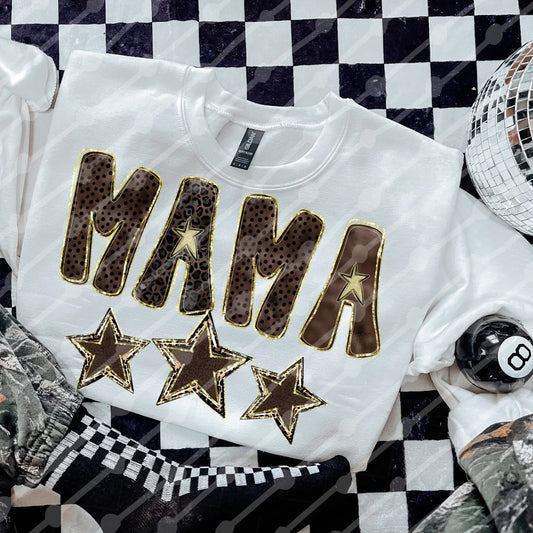 Brown Mama Stars DTF Graphics