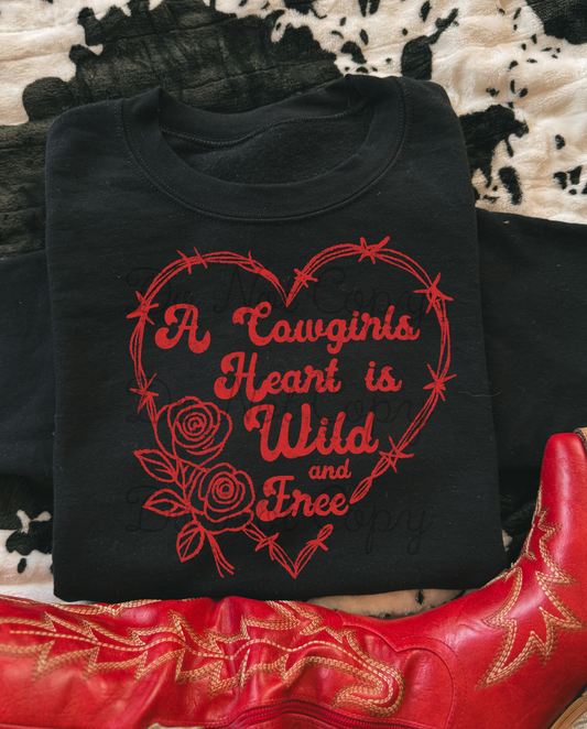 A Cowgirls Heart Is Wild & Free DTF Graphics