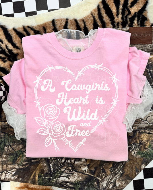 A Cowgirls Heart Is Wild & Free DTF Graphics