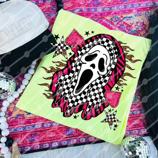 Checkered Ghost Face DTF Graphics