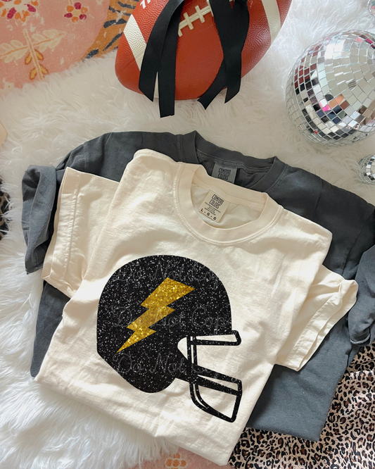 Faux Glitter Football Helmet DTF Graphics
