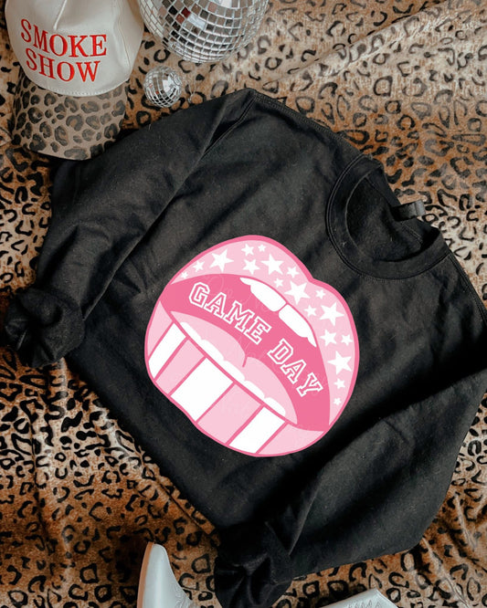 Game Day Pink Lips DTF Graphics