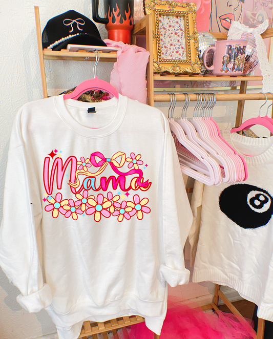 Floral Bow Colorful Mama DTF Graphics