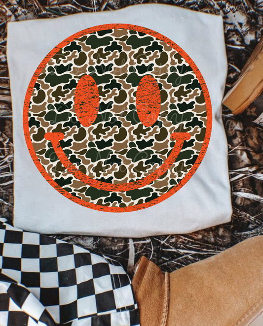 Camo Smiley DTF Graphics