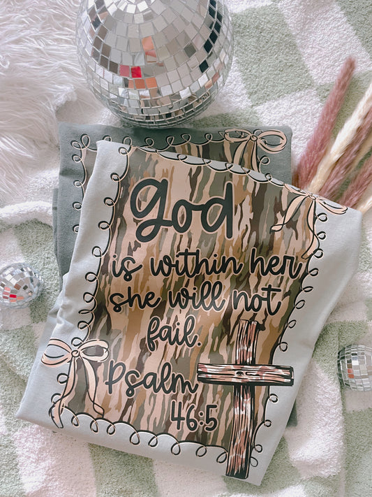 God Is Within Her Camo (front & back) DTF Graphics