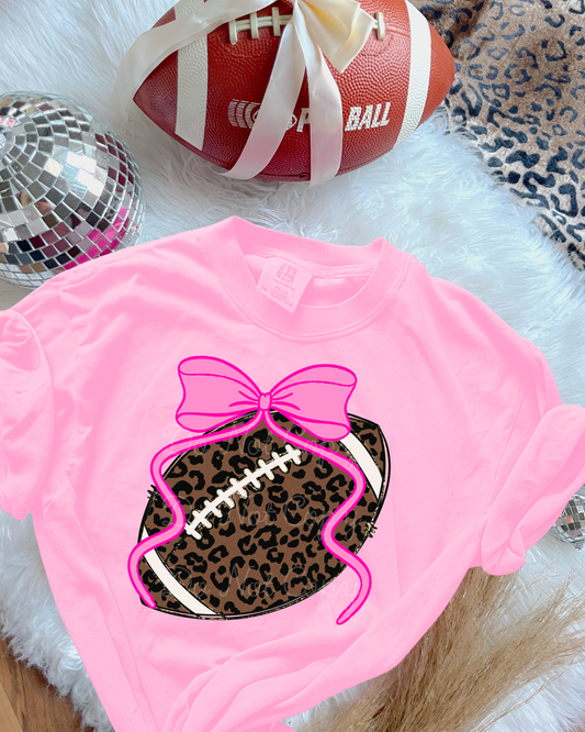 Cheetah Football Bow DTF Graphics