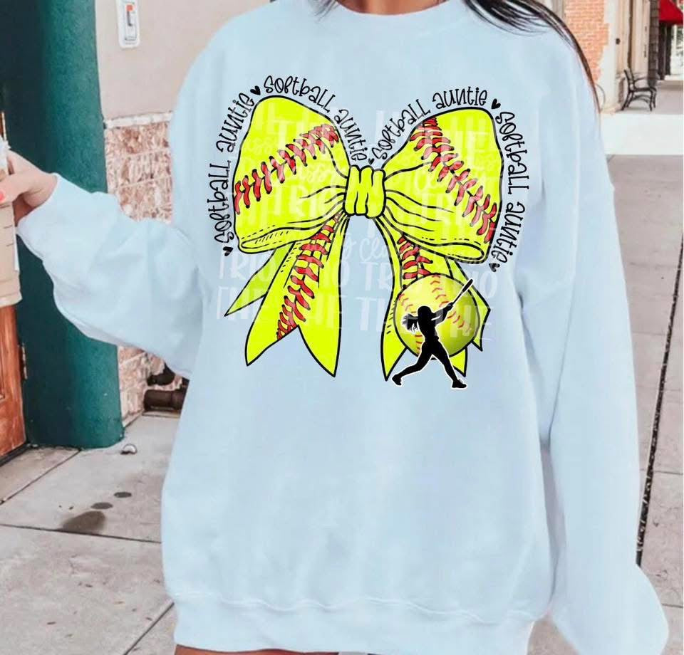 Softball Auntie DTF Graphics