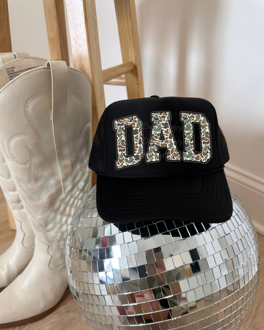 Camo Dad DTF Black Hat (TAT 15 BIZ DAYS)