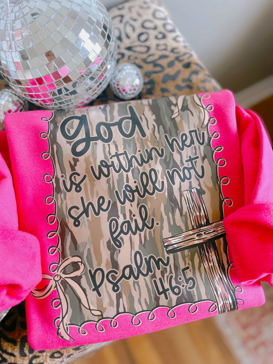 God Is Within Her Camo (front & back) DTF Graphics