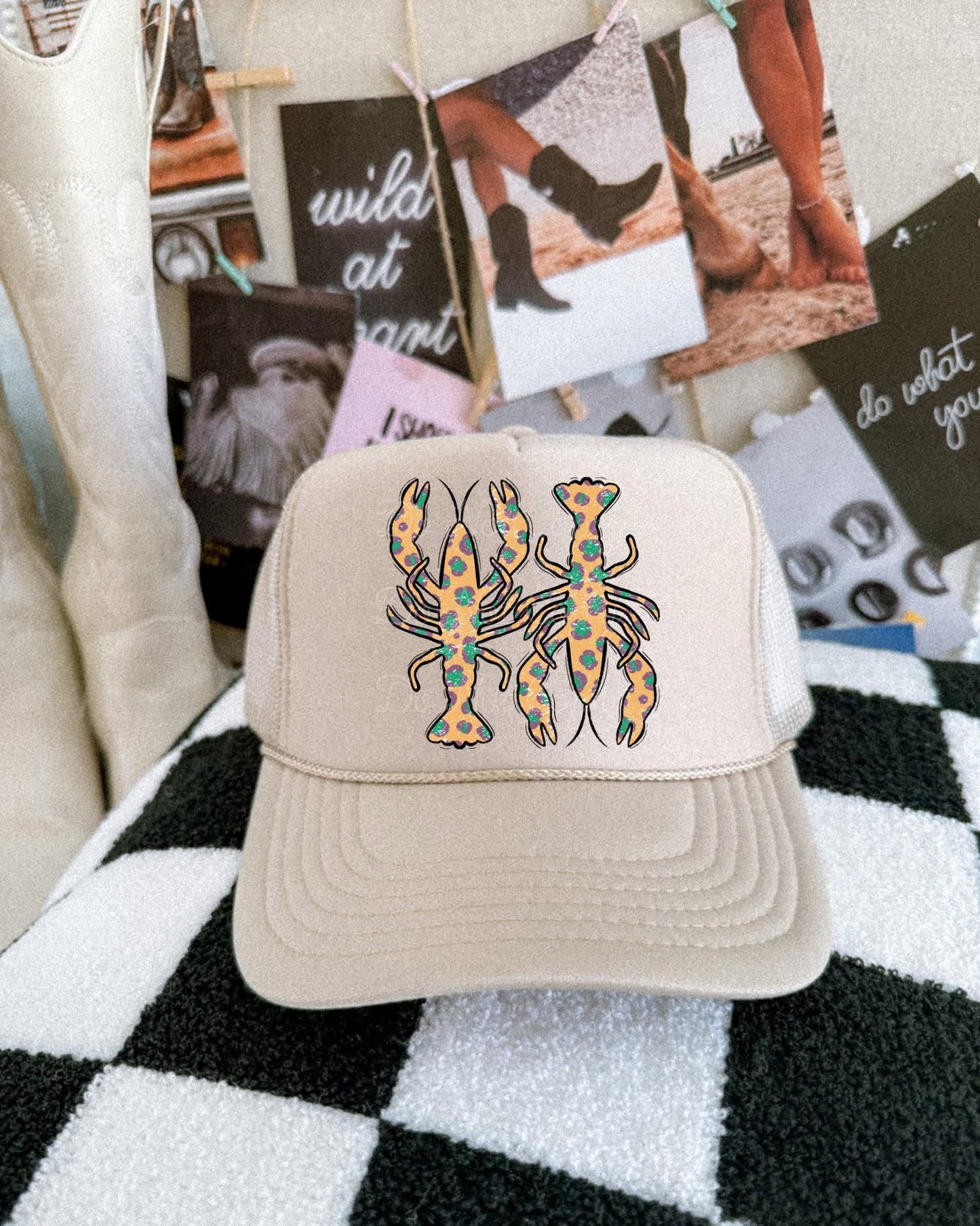 Crawfish DTF Tan Hat (TAT 15 BIZ DAYS)