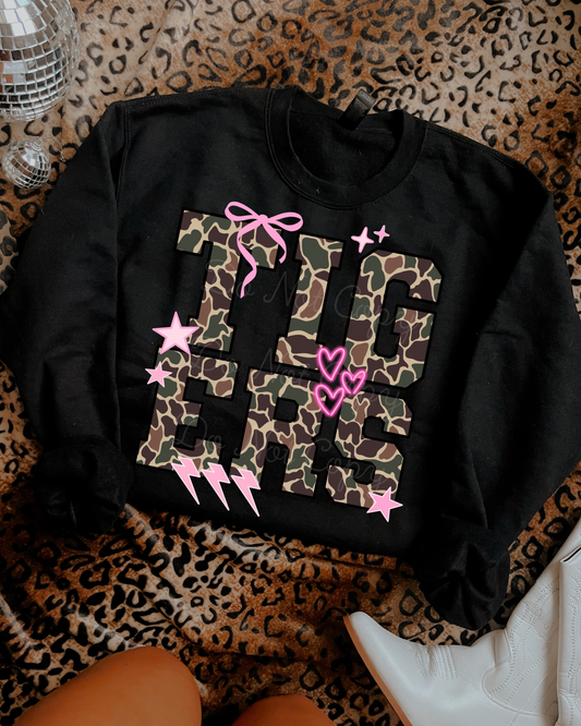 Tigers Camo Mascot DTF Graphics
