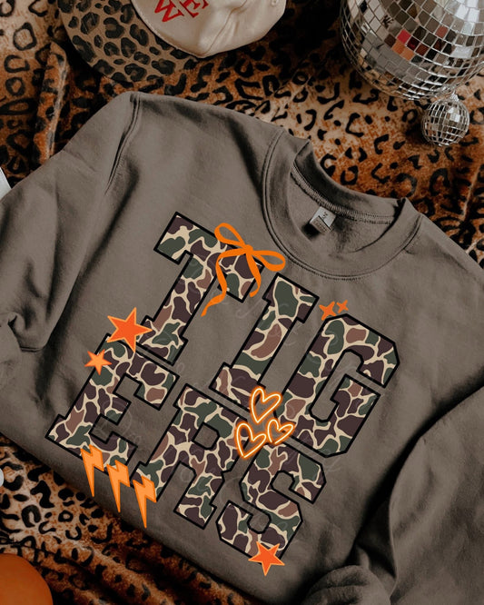 Tigers Camo Mascot DTF Graphics