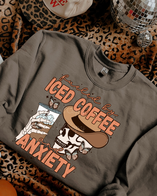 Fueled By Iced Coffee & Anxiety DTF Graphics
