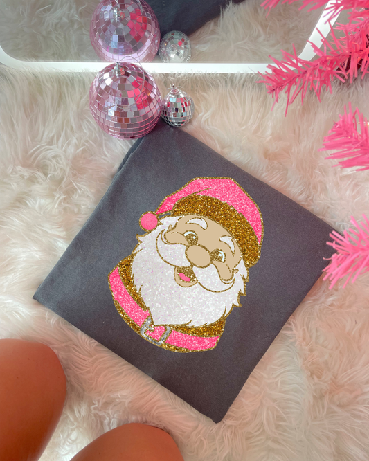 Faux Glitter Santa DTF Graphics