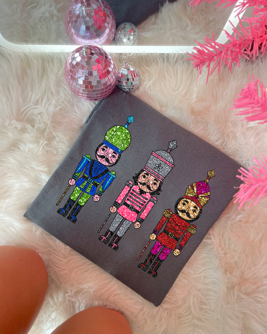 Faux Glitter Nut Cracker DTF Graphics