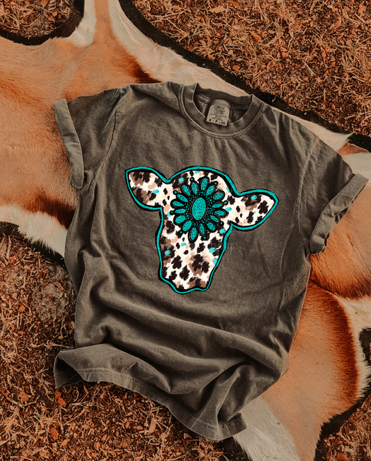 Cow Head Western DTF Graphics