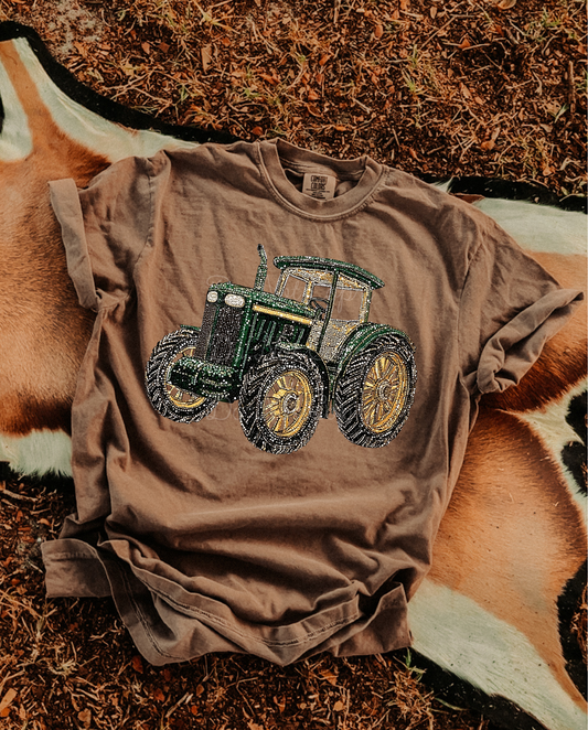 Rhinestone Tractor DTF Graphics