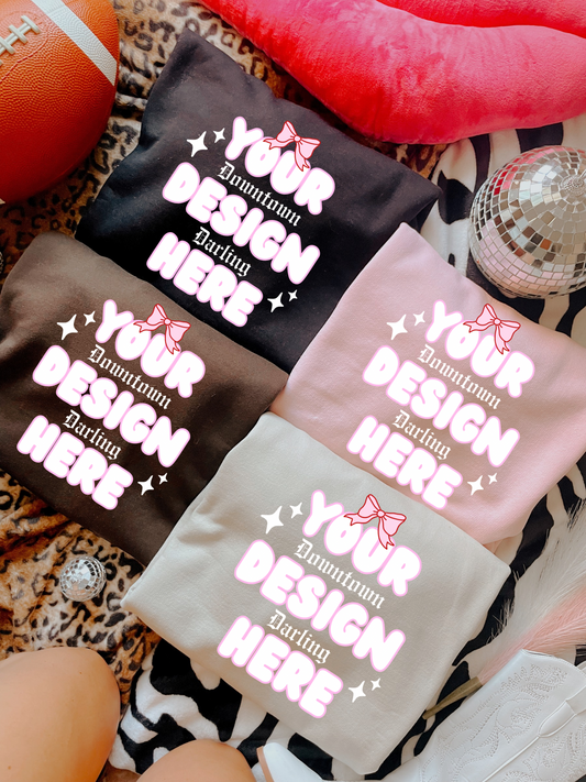 Black, Light Pink, Dark Chocolate & Sand Gildan Mock-Up