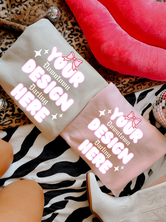 Sand & Light Pink Gildan Mock-Up