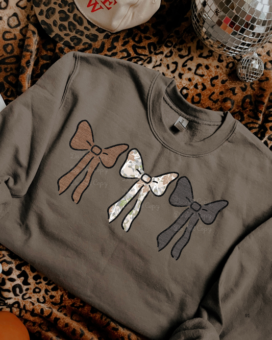 Camo Bow Trio DTF Graphics