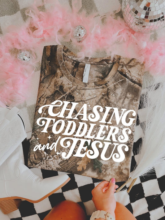 Chasing Toddlers & Jesus DTF Graphics