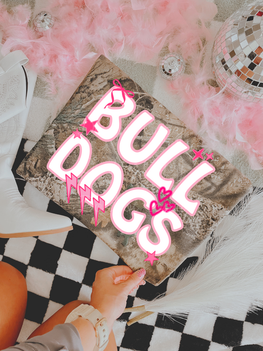 Pink Preppy Bulldogs DTF Graphics
