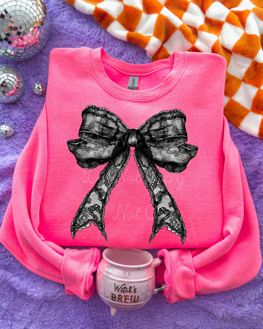Black Lace Bow DTF Graphics