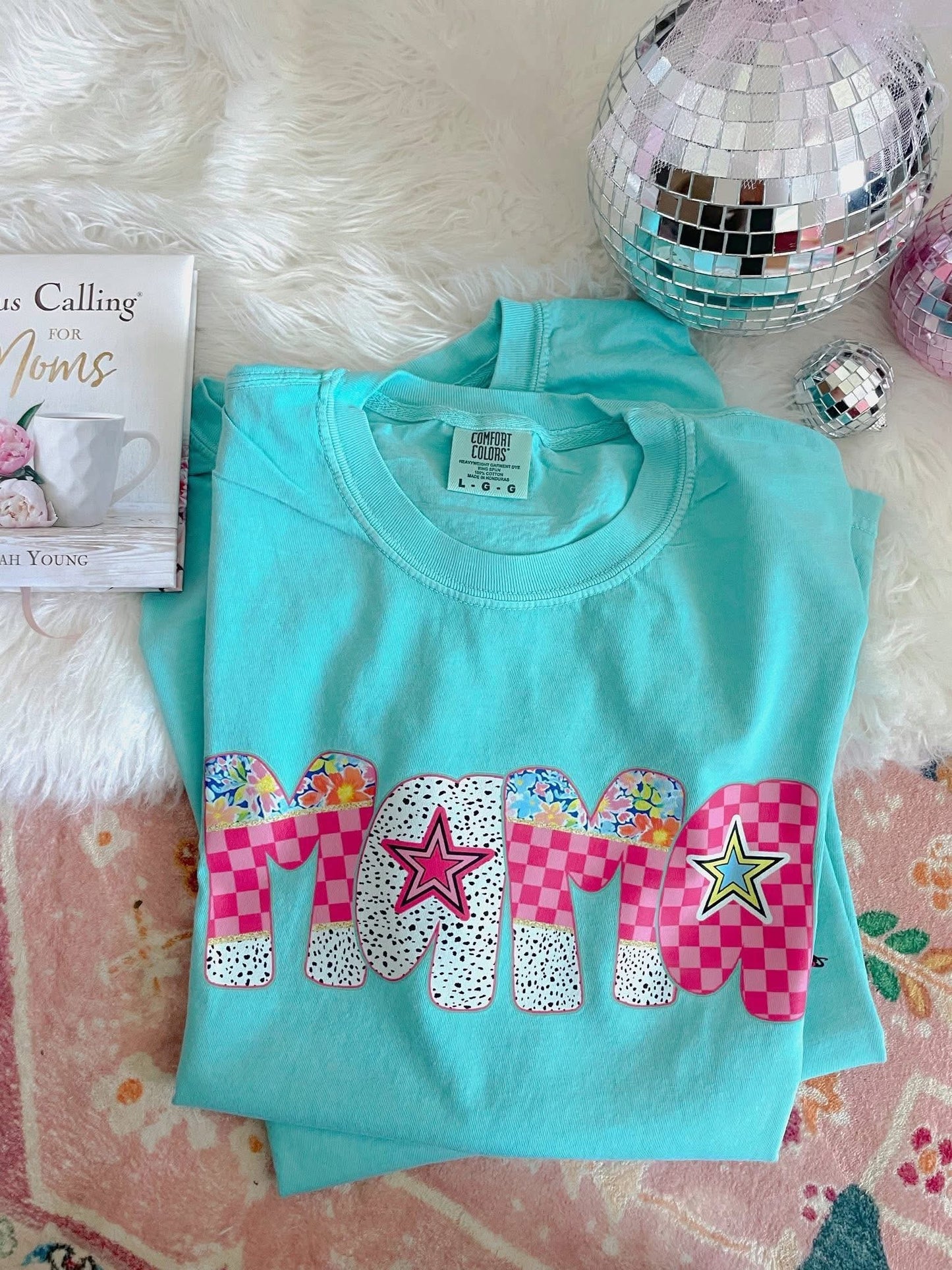 Checkered & Floral Mama DTF Graphics