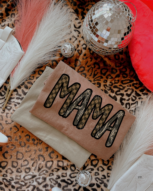 Mama Checkered Camo DTF Graphics