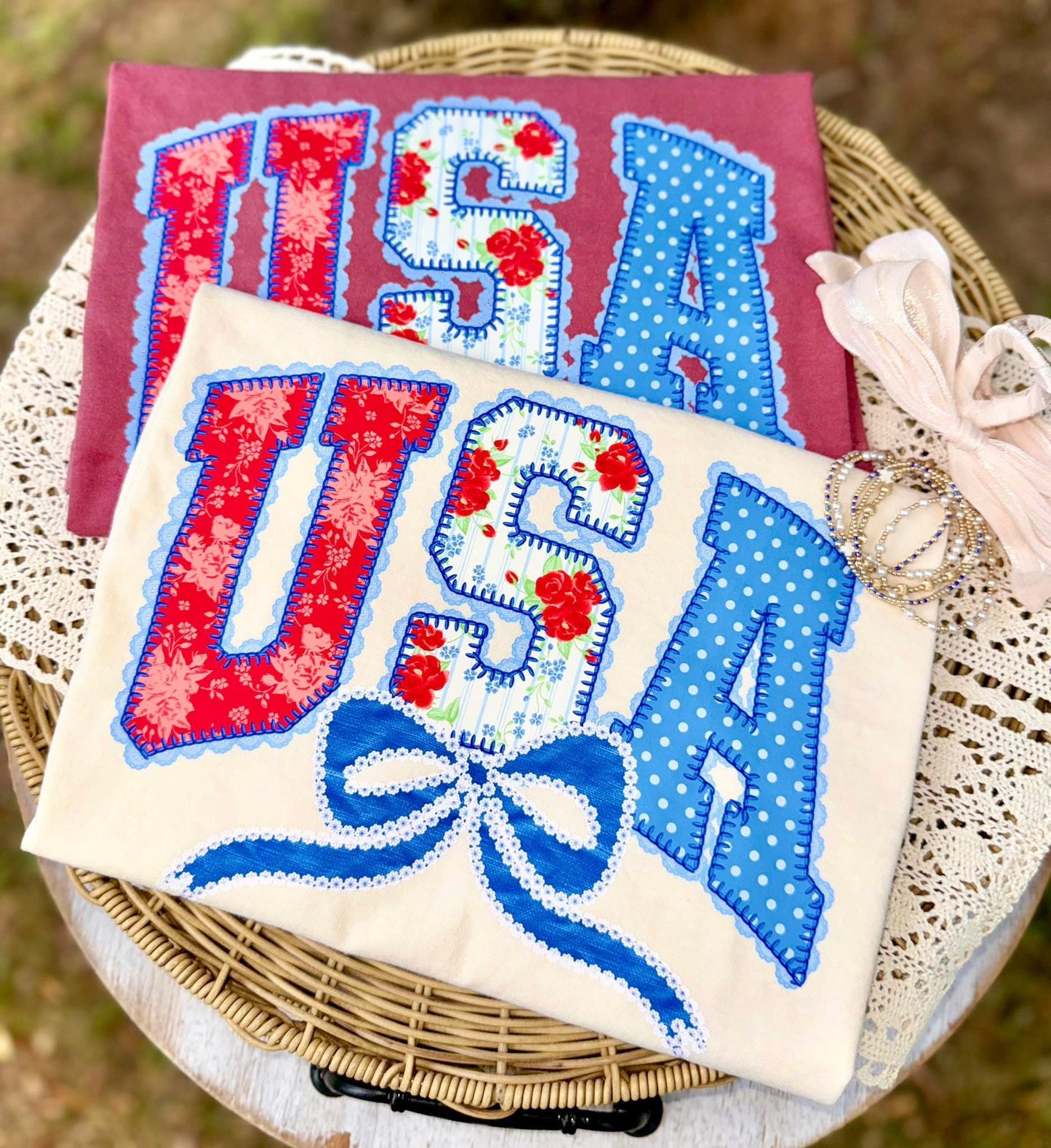 USA Bow DTF Graphics (Crimson)