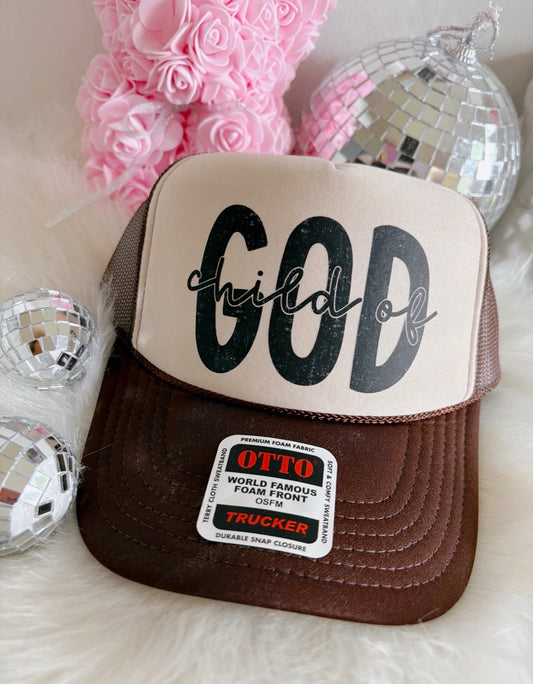Child Of God DTF Brown+ Tan Hat