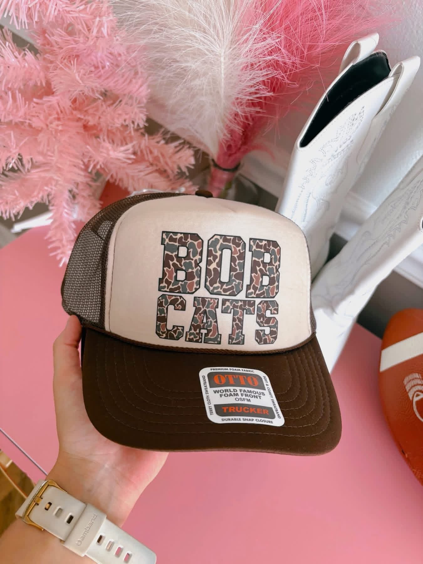 Camo Bobcats DTF Brown + Tan Hat