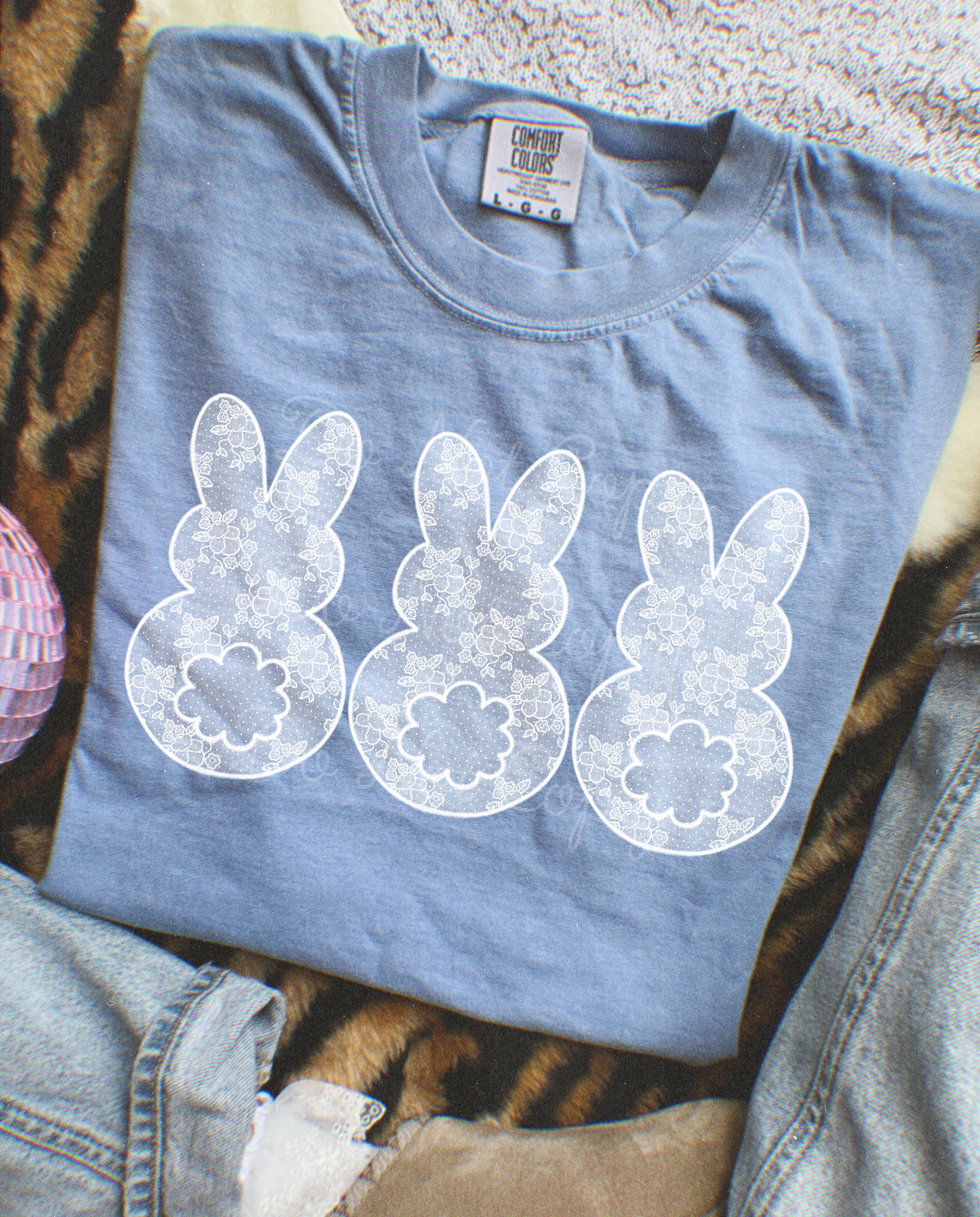 Lace Easter Bunny Trio DTF Graphics